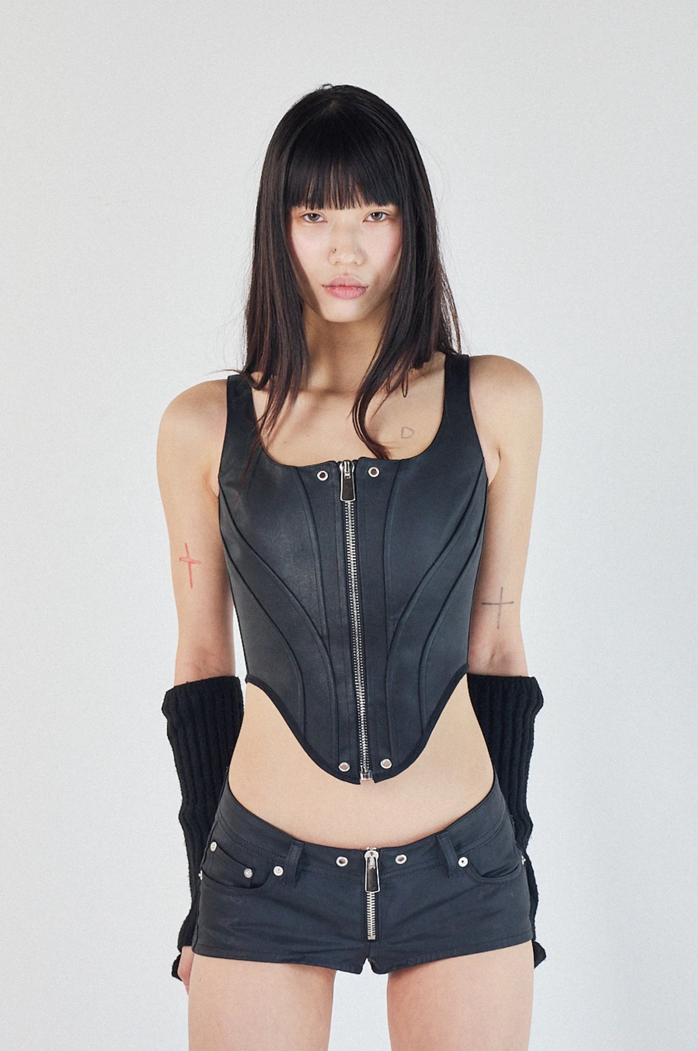 Wax Denim Structured Corset
