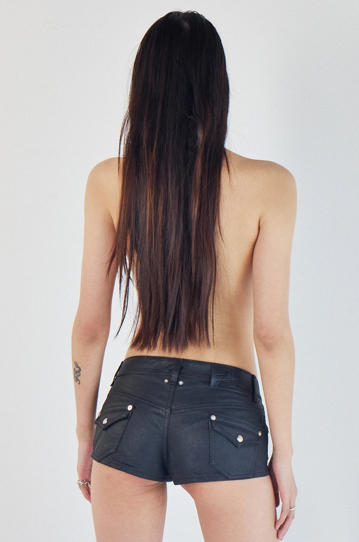 Wax Denim Mirco-mini Shorts