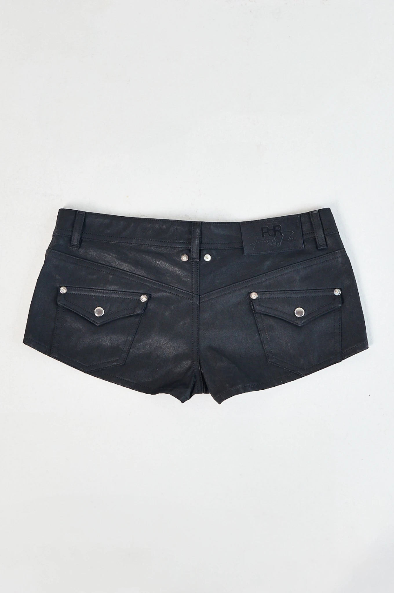 Wax Denim Mirco-mini Shorts